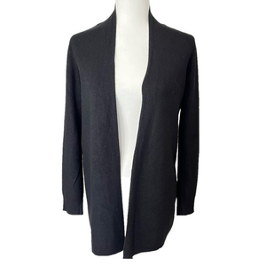 Cyrus Waffle Knit Open Front Black Cardigan Women’s M